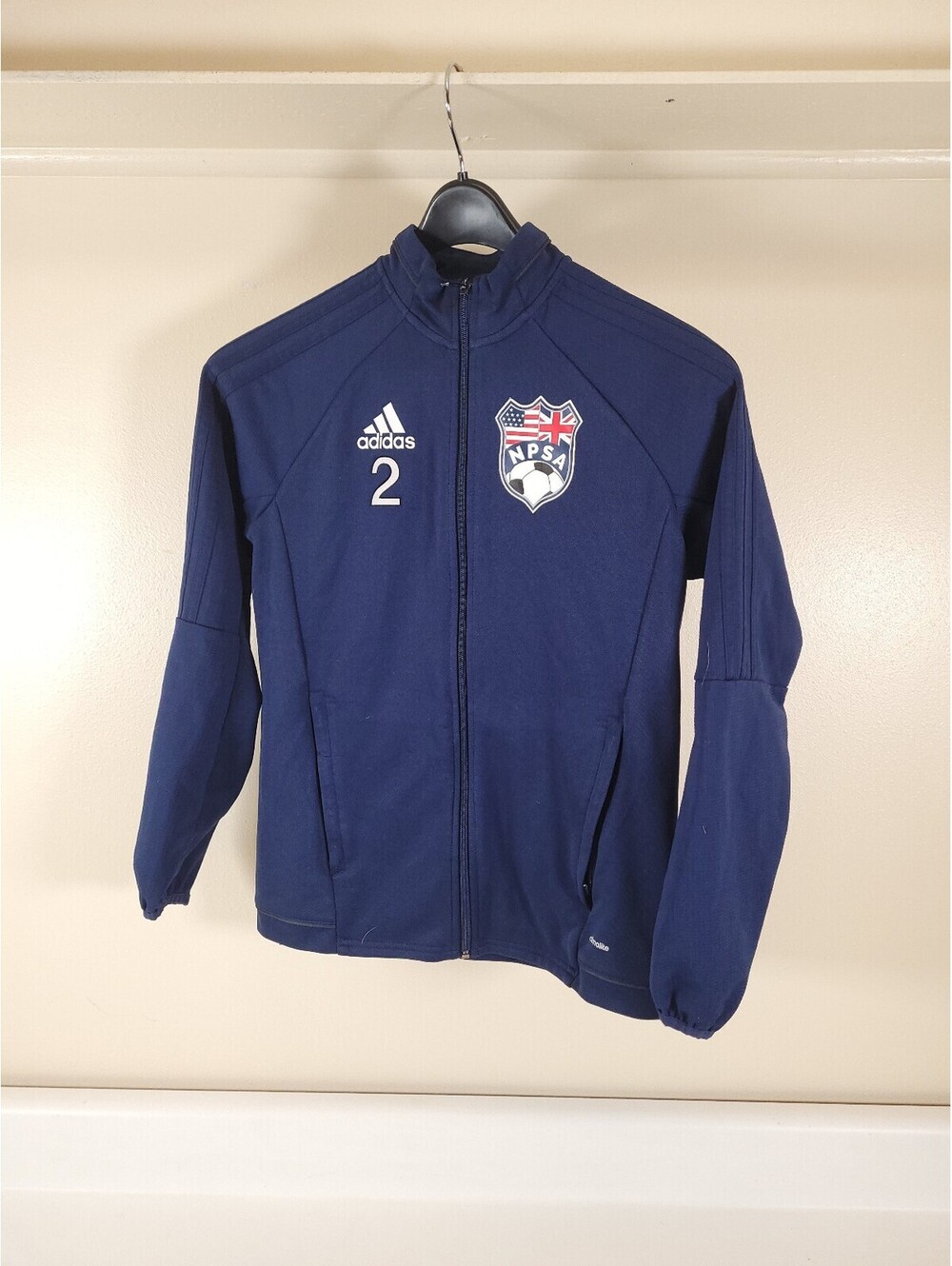Adidas womens large track jacket blue climalite sports jacket